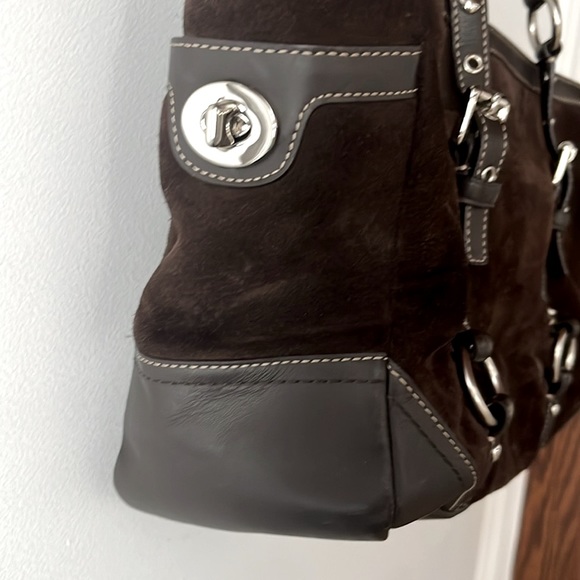 Coach East Gallery shoulder bag in suede leather, brown, Y2K, boho - Picture 6 of 17